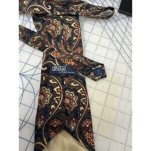 Polo‎ Ralph Lauren Mens Silk Neck Tie USA Vintage Handmade Multicolor Paisley